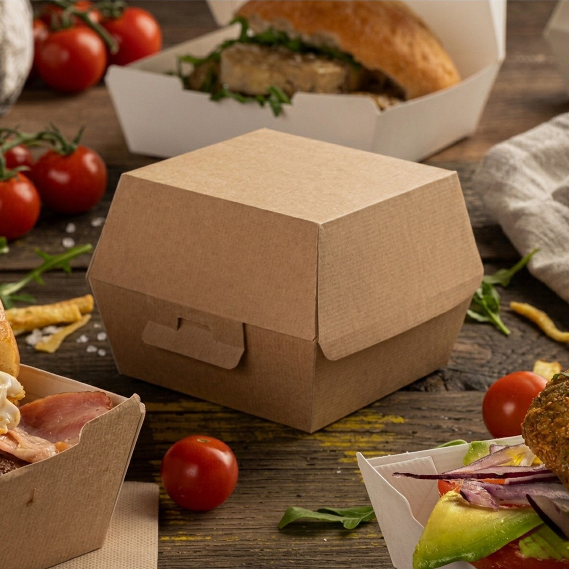 Caixa Hamburguer 220g 14.2X13.7X6.1cm Pack 500
