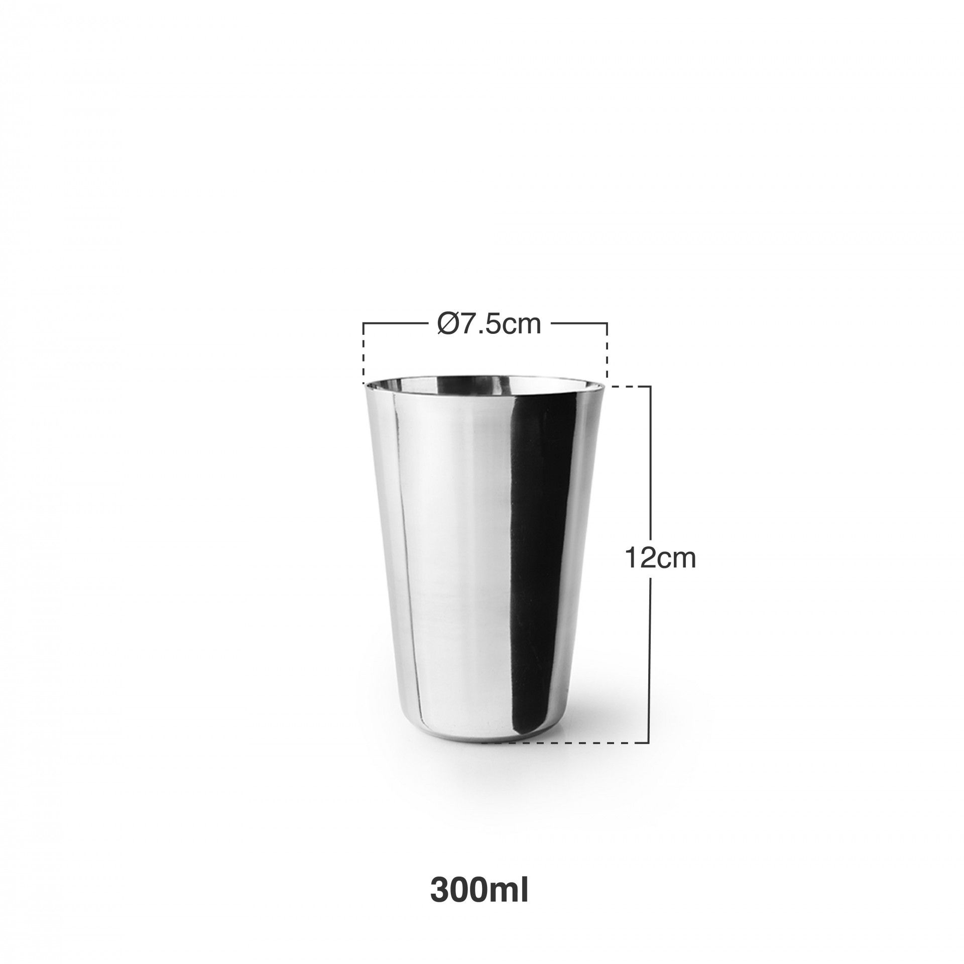 Copo Inox 300ml Ø7.5X12cm