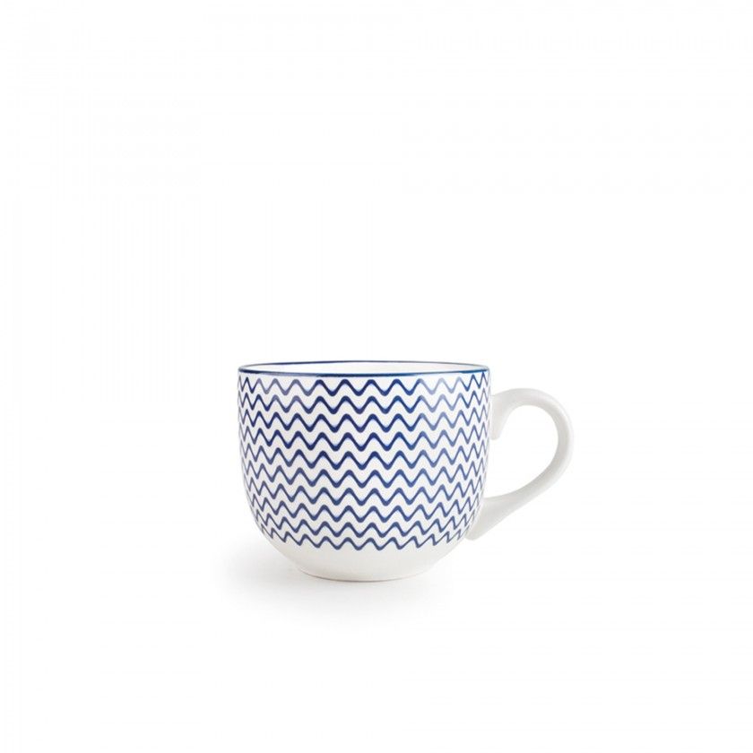 Caneca Jumbo Porcelana Ondas 450ml 10X8.5cm Caneca Jumbo Porcelana Ondas 450ml 10X8.5cm
