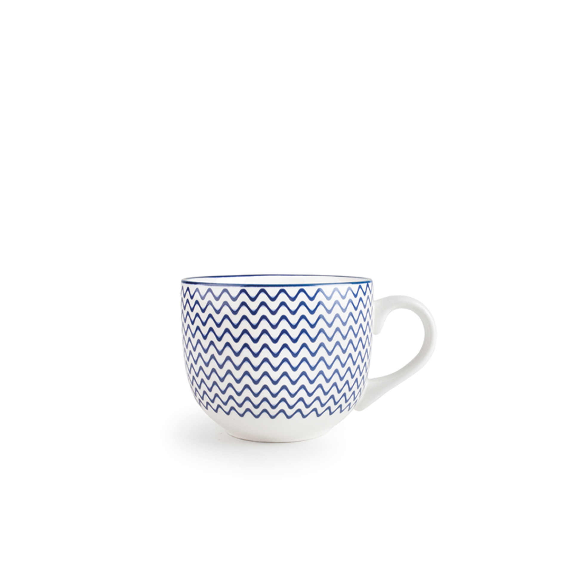 Caneca Jumbo Porcelana Ondas 450ml 10X8.5cm