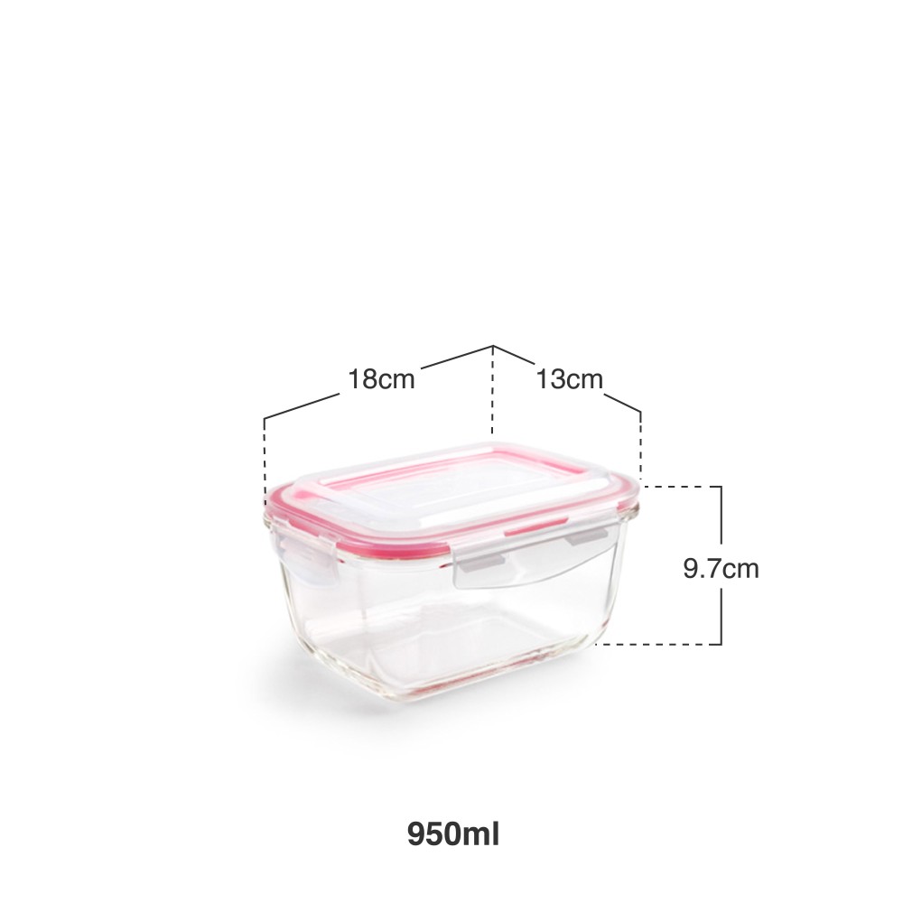 Caixa Hermetica Borosilicato 950ml 18X13X9.7cm