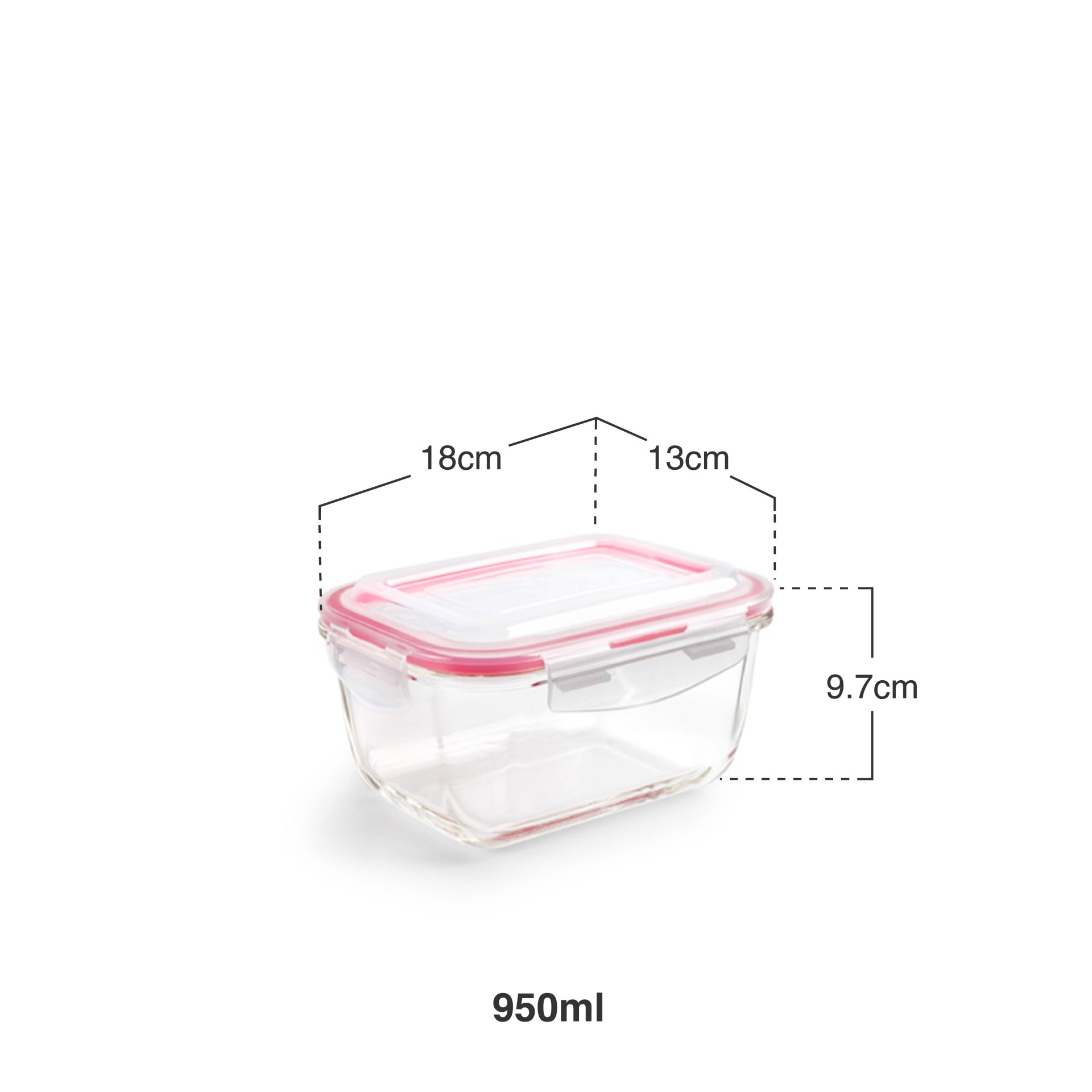 Caixa Hermetica Borosilicato 950ml 18X13X9.7cm