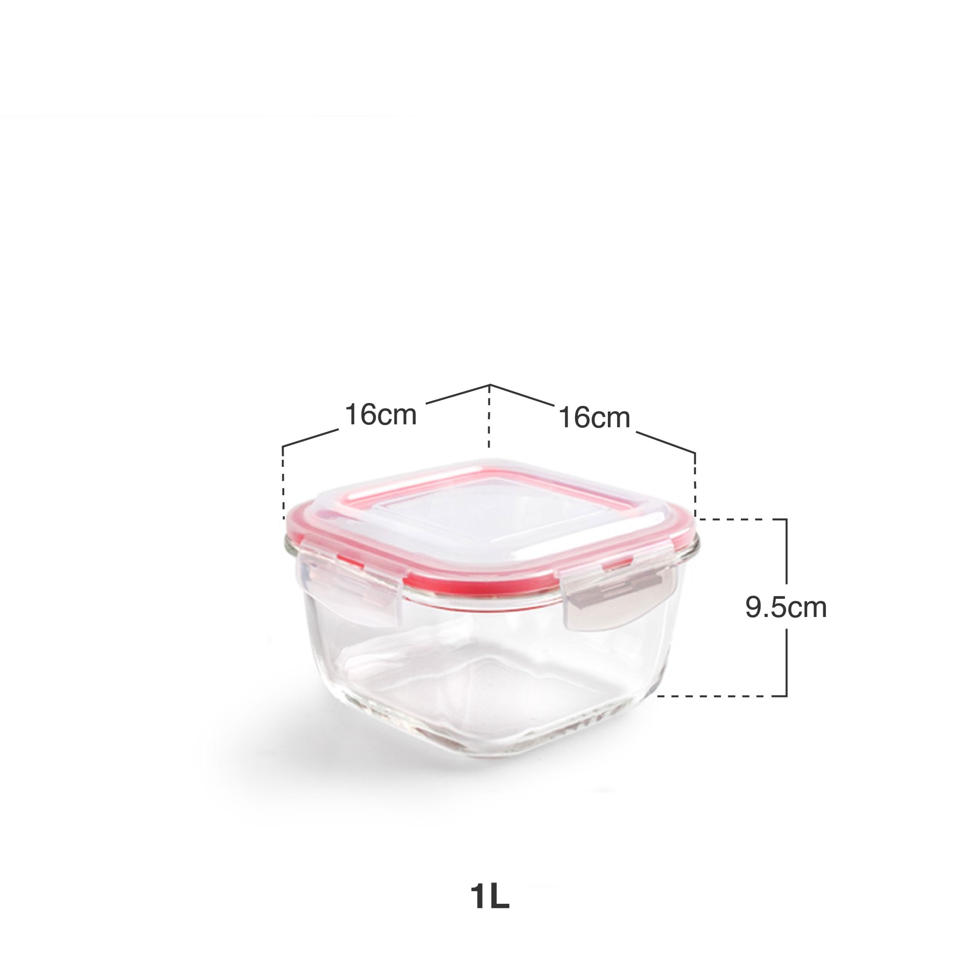 Caixa Hermetica Borosilicato 1000ml 16X16X9.5cm