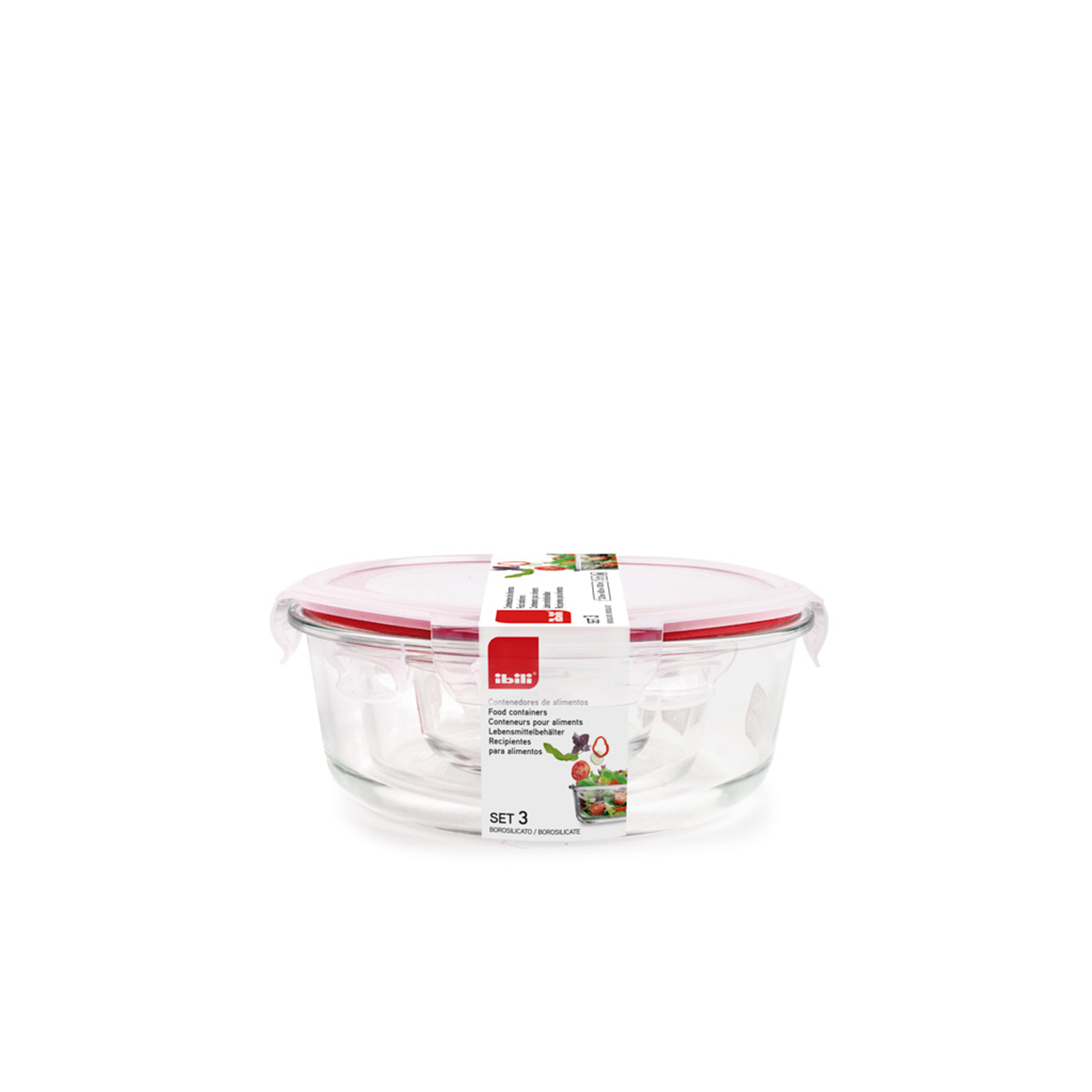 Caixa Hermetica Borosilicato 220/650/1300ml Pack 3