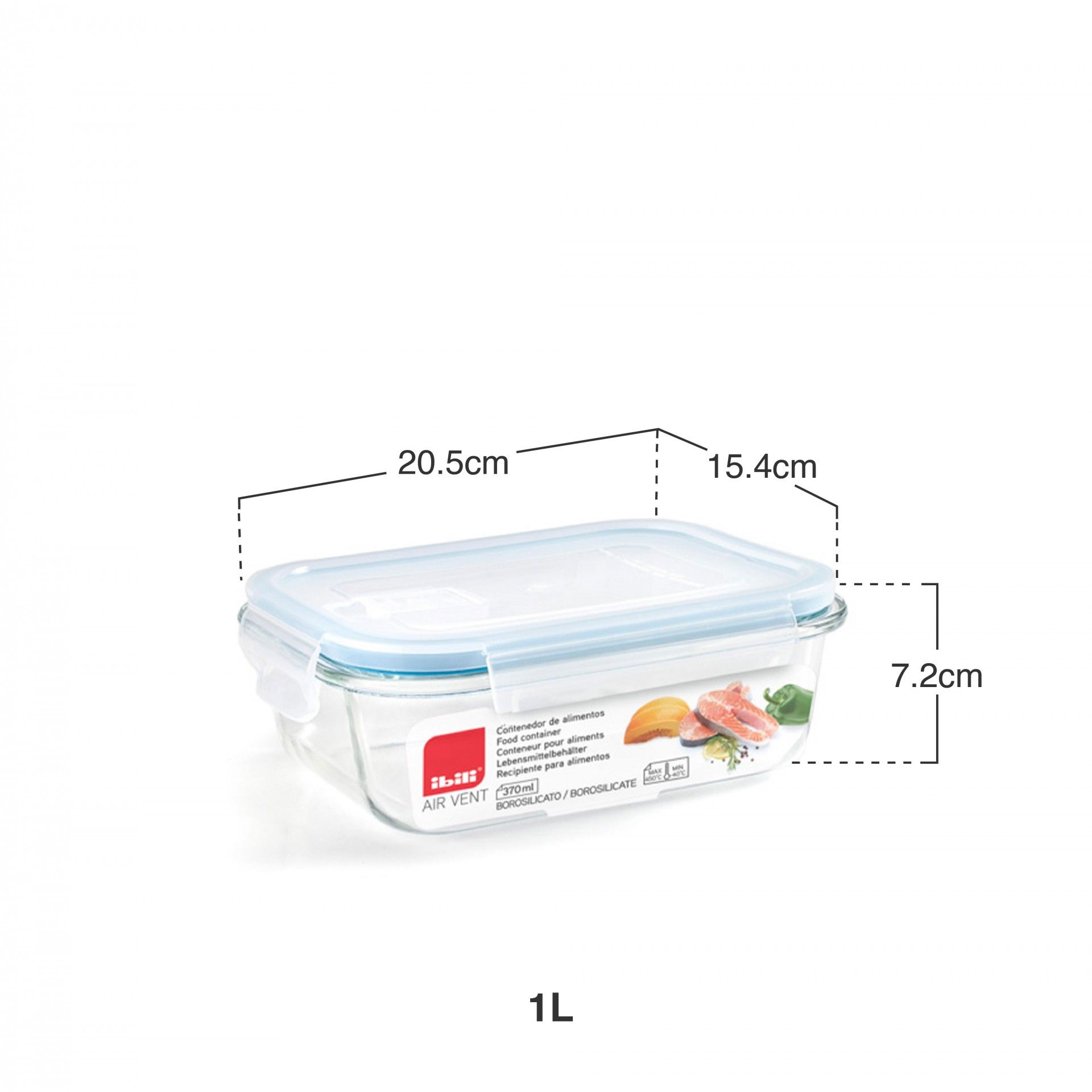 Caixa Hermetica Borosilicato 1000ml