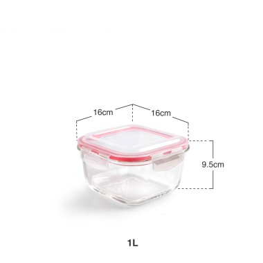 Caixa Hermetica Borosilicato 1000ml 16X16X9.5cm