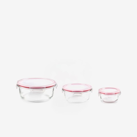 Caixa Hermetica Borosilicato 220/650/1300ml Pack 3 - Image product