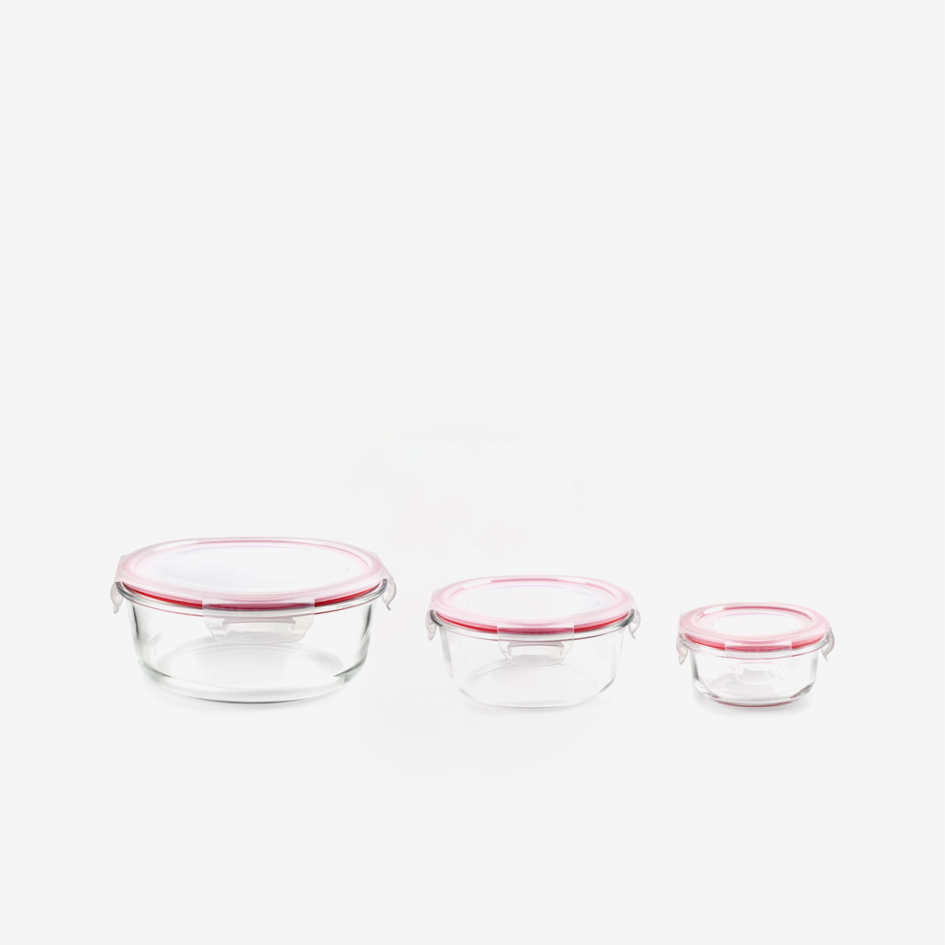 Caixa Hermetica Borosilicato 220/650/1300ml Pack 3