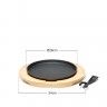 Prato Ferro Fundido �26X3.8cm + Base Madeira 34X30cm