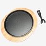 Prato Ferro Fundido �26X3.8cm + Base Madeira 34X30cm