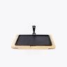 Prato Ferro Fundido 34X20cm + Base Madeira 40X24cm Prato Ferro Fundido 34X20cm + Base Madeira 40X24cm