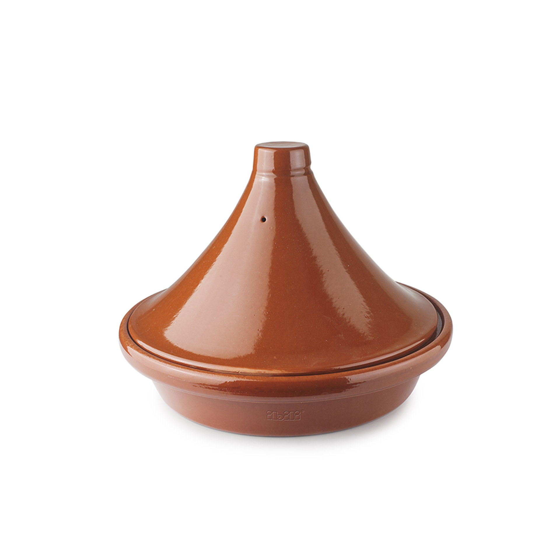 Tajine Barro Natural Esmaltado Castanho Ø28X19cm