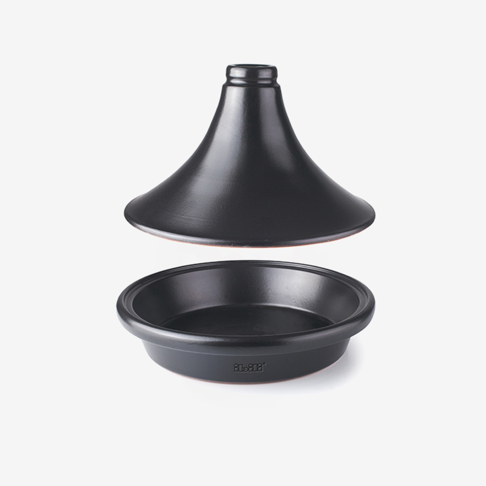 Tajine Barro Natural Esmaltado Preto Ø28X19cm