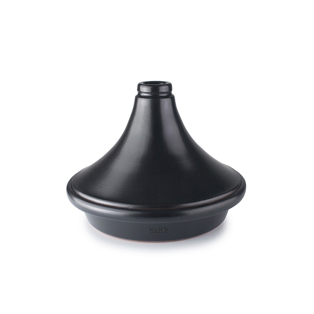 Tajine Barro Natural Esmaltado Preto �28X19cm