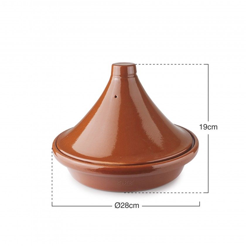 Tajine Barro Natural Esmaltado Castanho Ø28X19cm Tajine Barro Natural Esmaltado Castanho Ø28X19cm