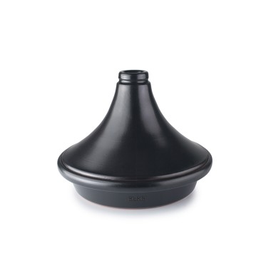 Tajine Barro Natural Esmaltado Preto �28X19cm