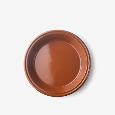 Tajine Barro Natural Esmaltado Castanho �28X19cm