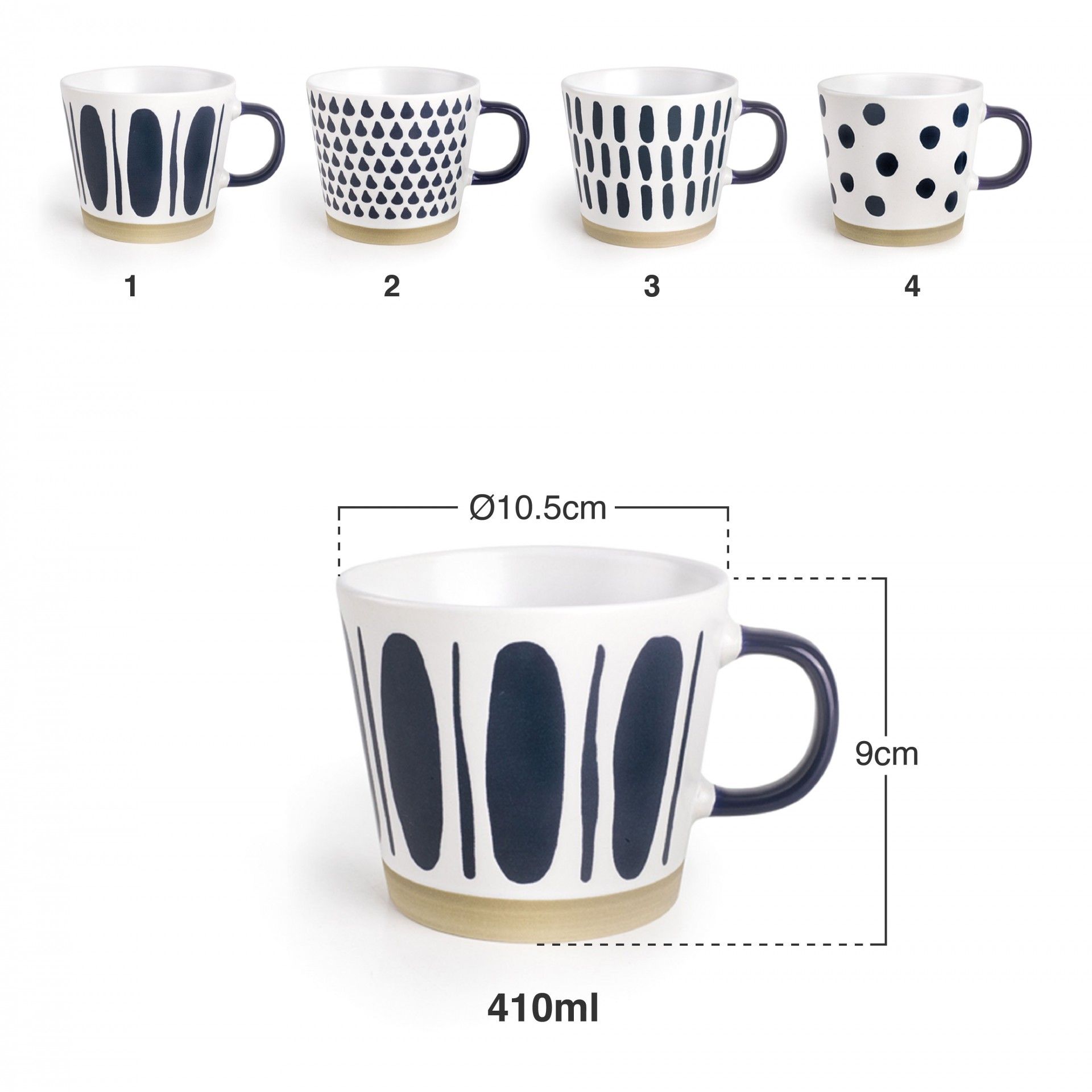 Caneca Porcelana Veghel 410ml Ø10.5X9cm