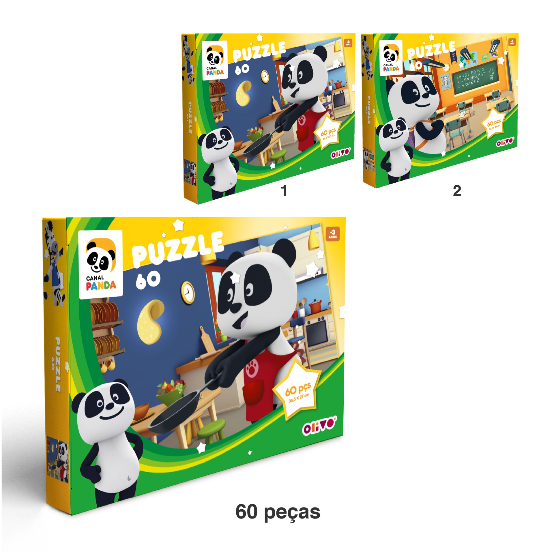 Puzzle Canal Panda Peças 2X60