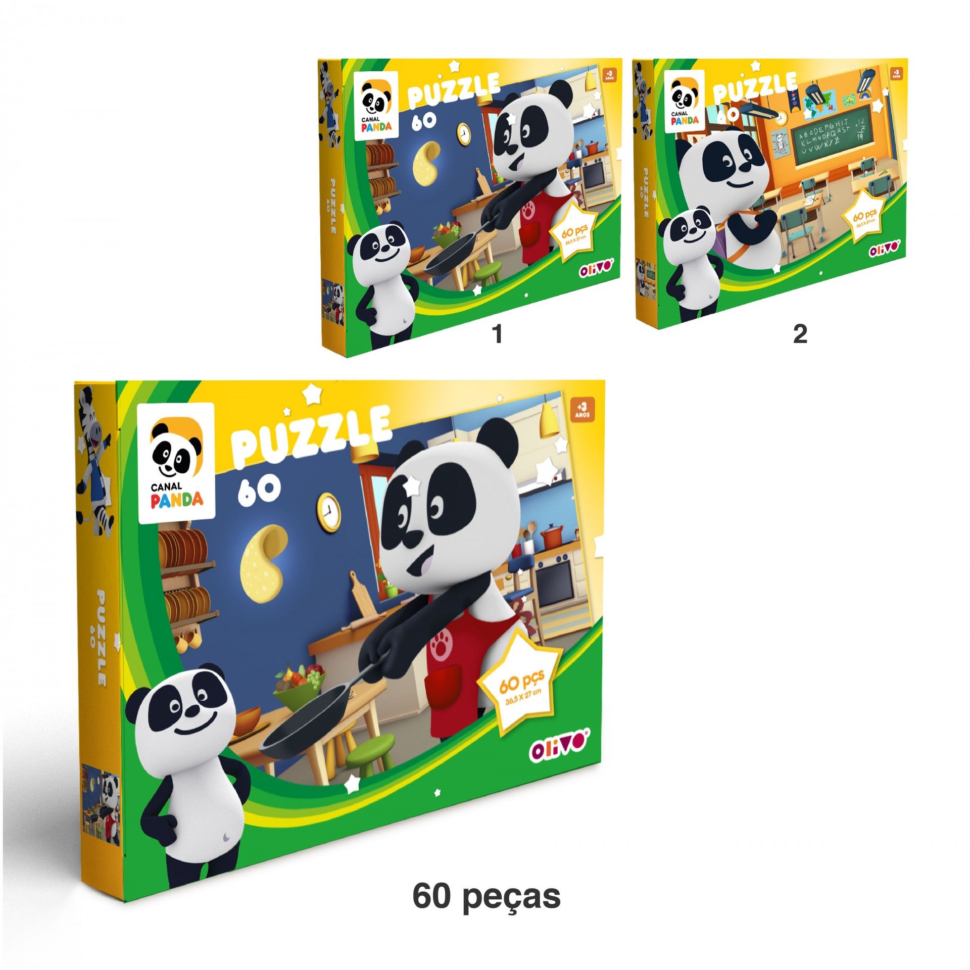 Puzzle Canal Panda Peças 2X60