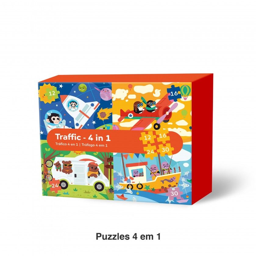 Puzzle 4 em 1 Ve�culos