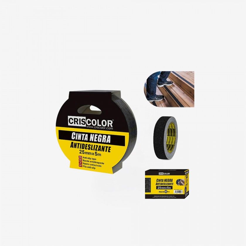 Rolo De Fita Antideslizante Preto 25mmx5m