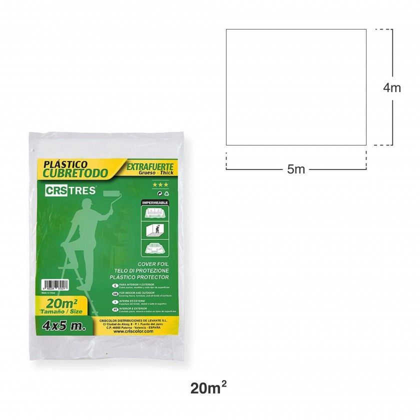 Cobertura Plástica Para Pintor 30 mícrons 4X5m Cobertura Plástica Para Pintor 30 mícrons 4X5m