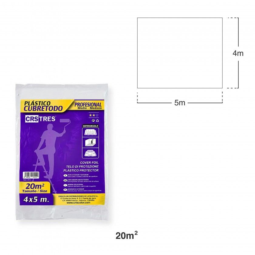 Cobertura Plástica Para Pintor 6 mícrons 4X5m Cobertura Plástica Para Pintor 6 mícrons 4X5m