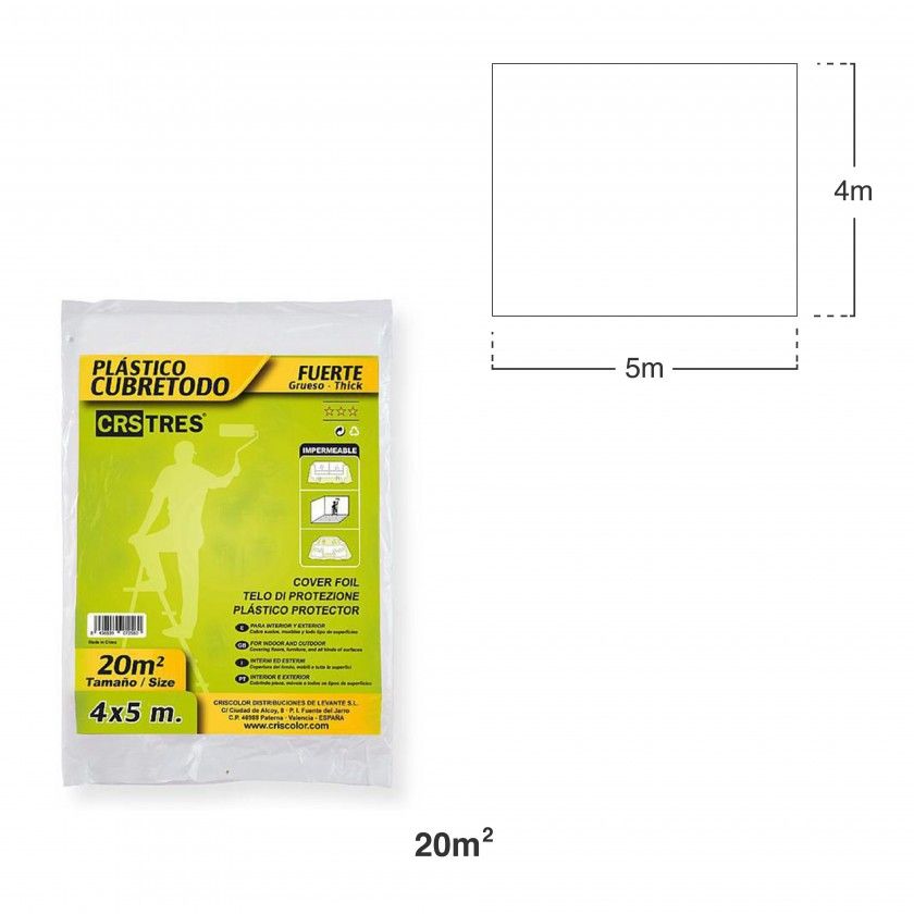 Cobertura Plástica Para Pintor 10 mícrons 4X5m Cobertura Plástica Para Pintor 10 mícrons 4X5m