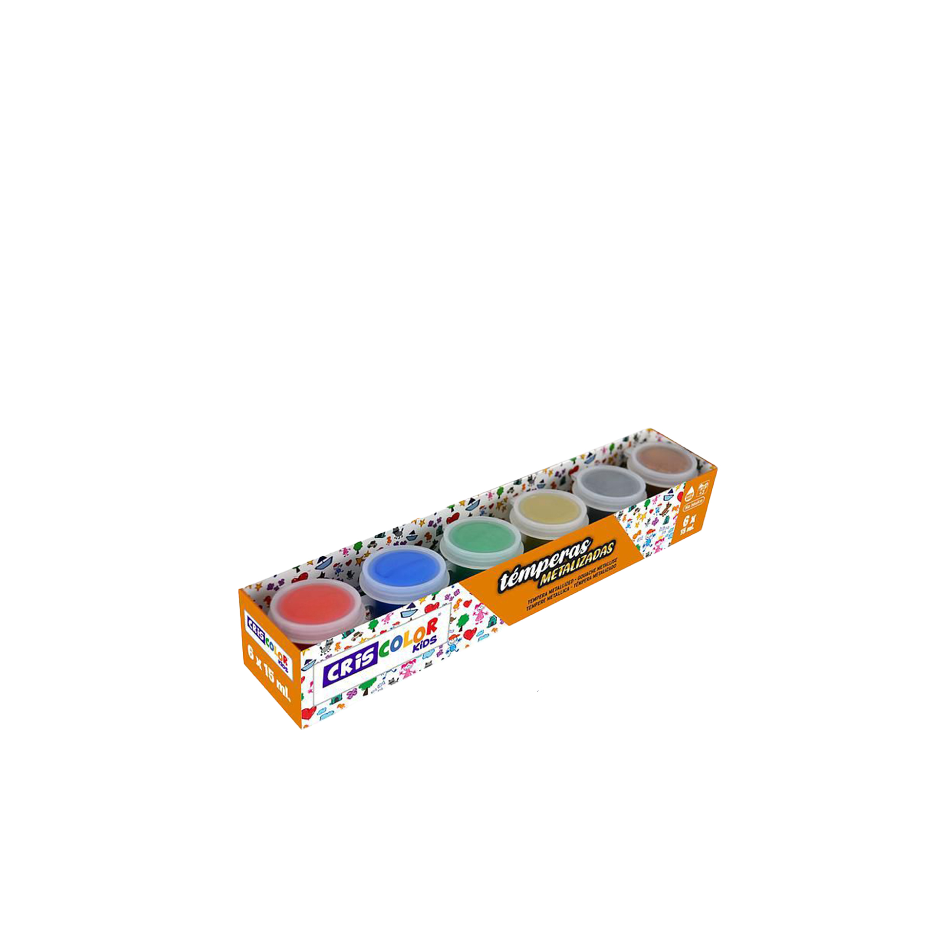 Frasco Tinta Têmpera Metalizadas 15ml Pack 6