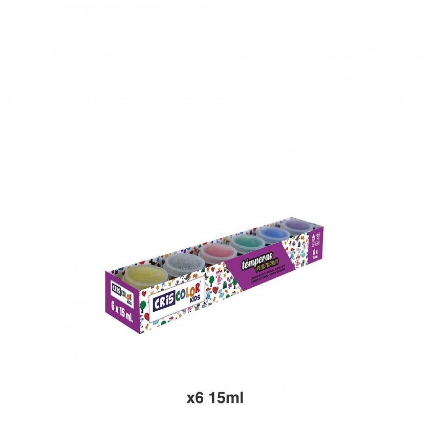 Frasco Tinta Têmpera Purpurinas 15ml Pack 6 Frasco Tinta Têmpera Purpurinas 15ml Pack 6