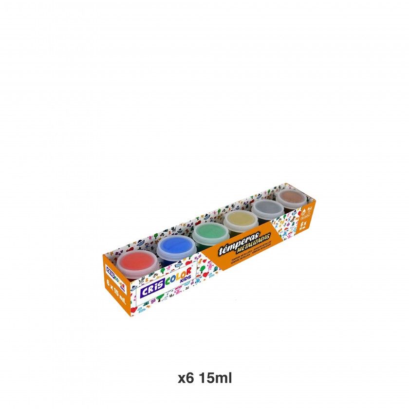 Frasco Tinta Têmpera Metalizadas 15ml Pack 6 Frasco Tinta Têmpera Metalizadas 15ml Pack 6