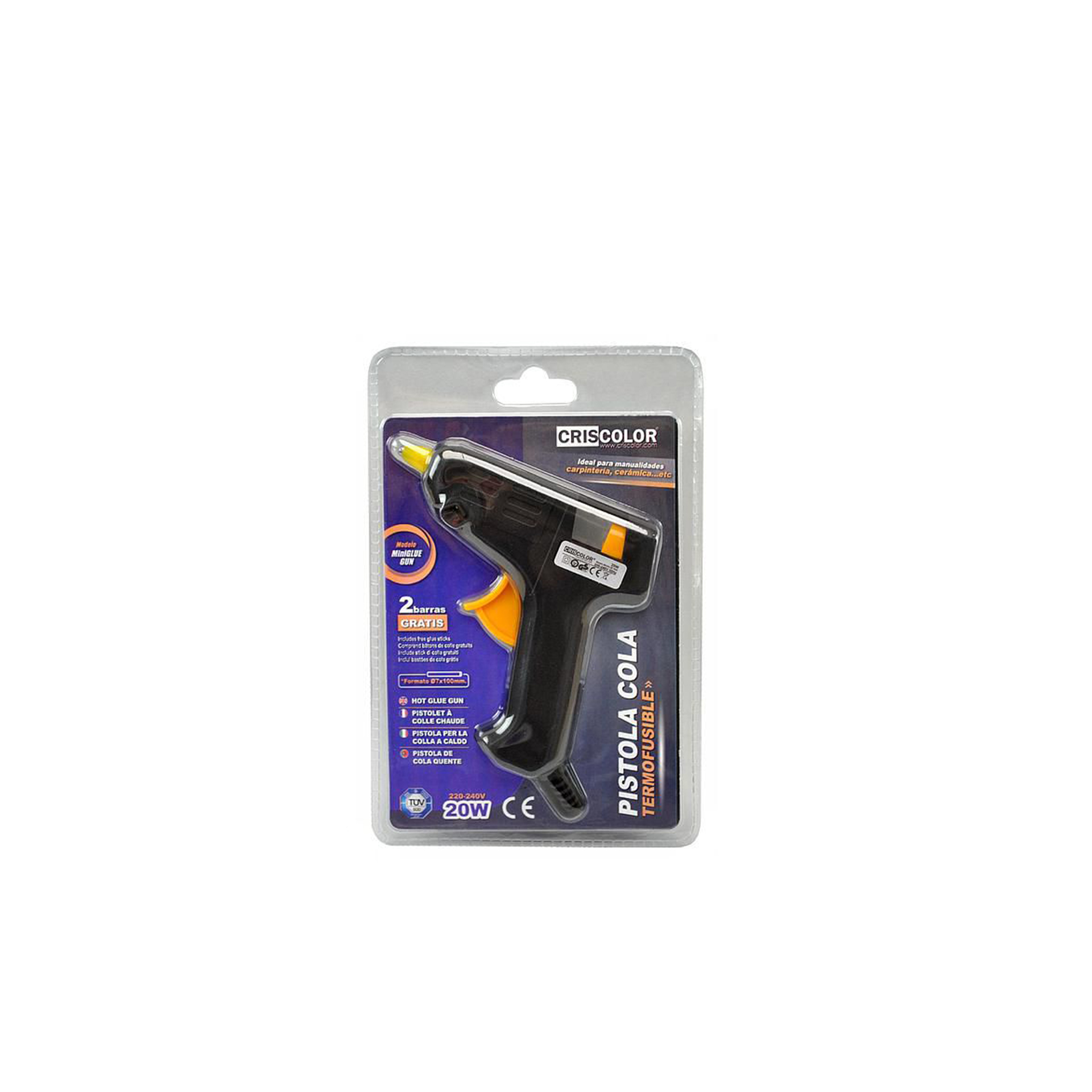 Pistola De Cola Quente Com Duas Barras 7mm 20W
