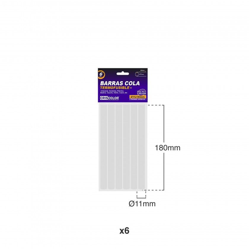 Barra De Silicone Branca 11X180mm Pack 6 Barra De Silicone Branca 11X180mm Pack 6