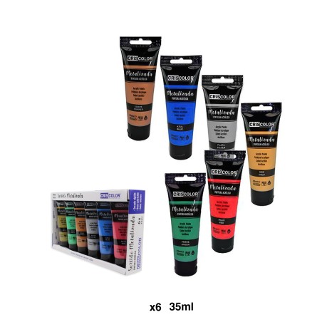 Tinta Acrílica 6 Cores Metalizada 35ml - Image product