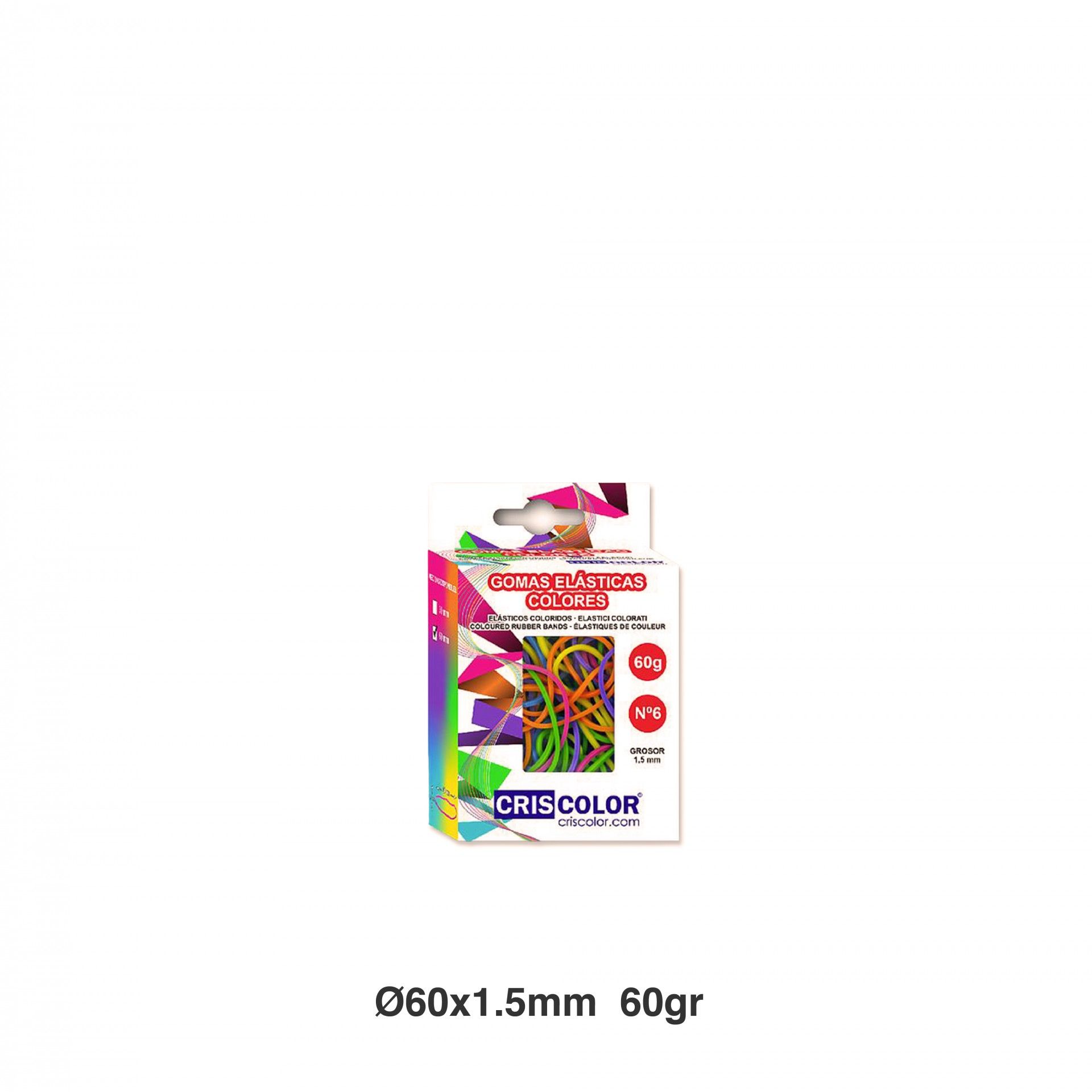 Caixa De Elásticos Coloridos N.6 60gr 60X1.5mm