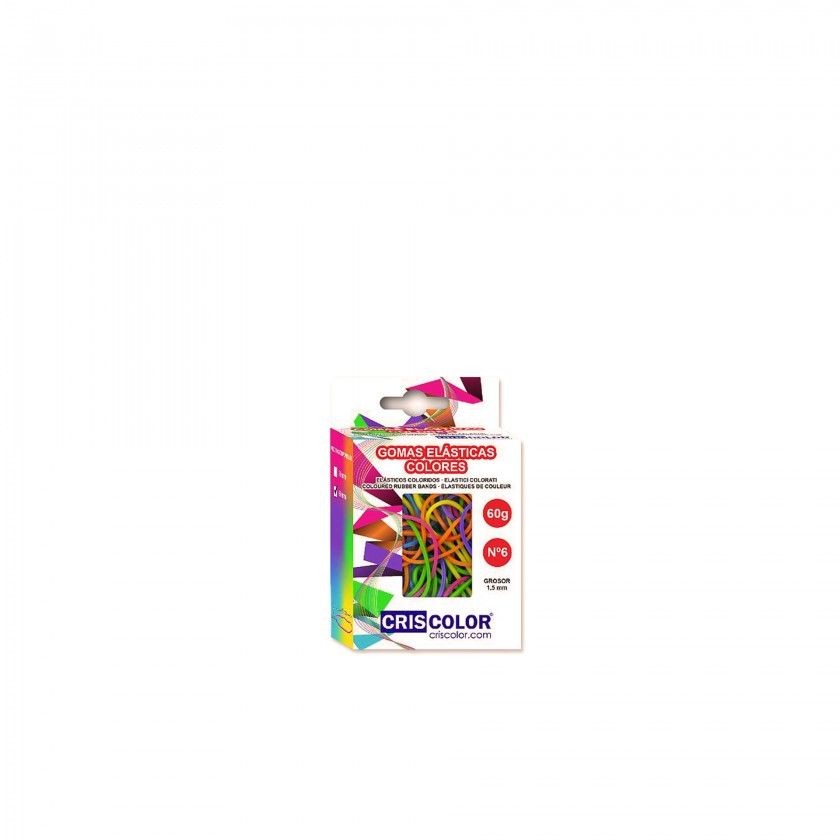 Caixa De Elásticos Coloridos N.6 60gr 60X1.5mm Caixa De Elásticos Coloridos N.6 60gr 60X1.5mm
