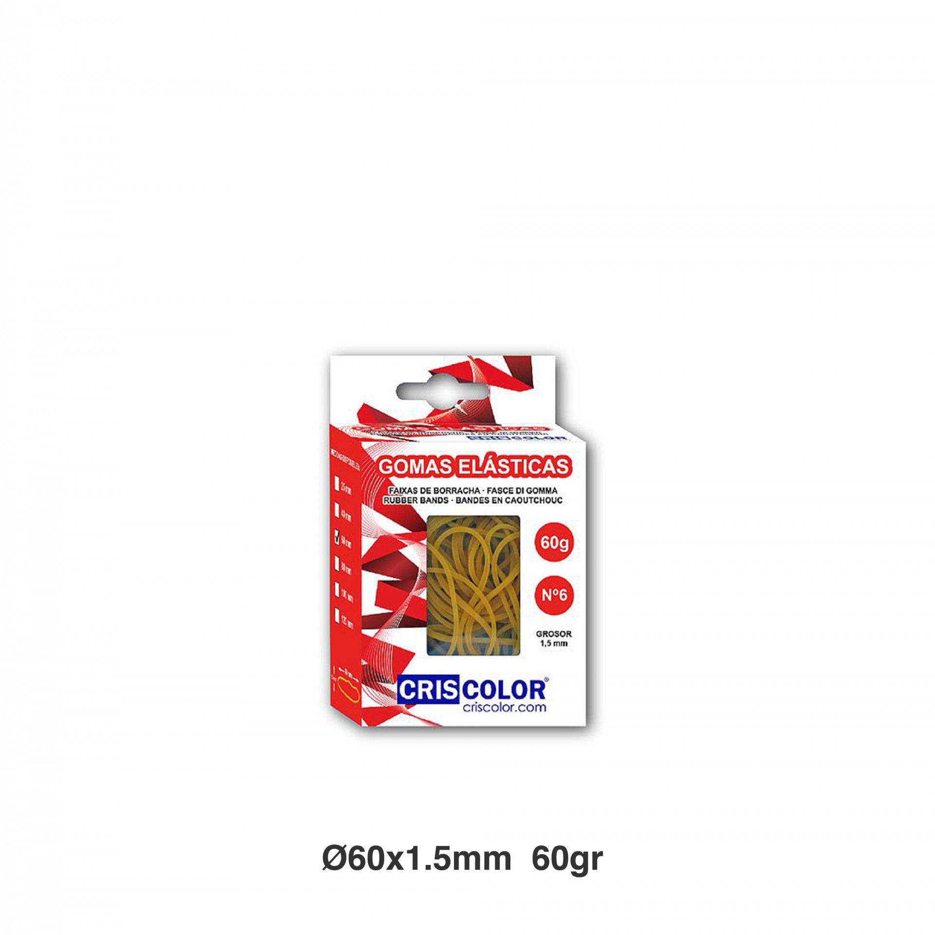 Caixa De Elásticos N.6 60gr 60X1.5mm