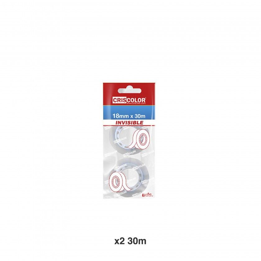 Rolo De Fita Cola Invisível 18mmx30m Pack 2 Rolo De Fita Cola Invisível 18mmx30m Pack 2