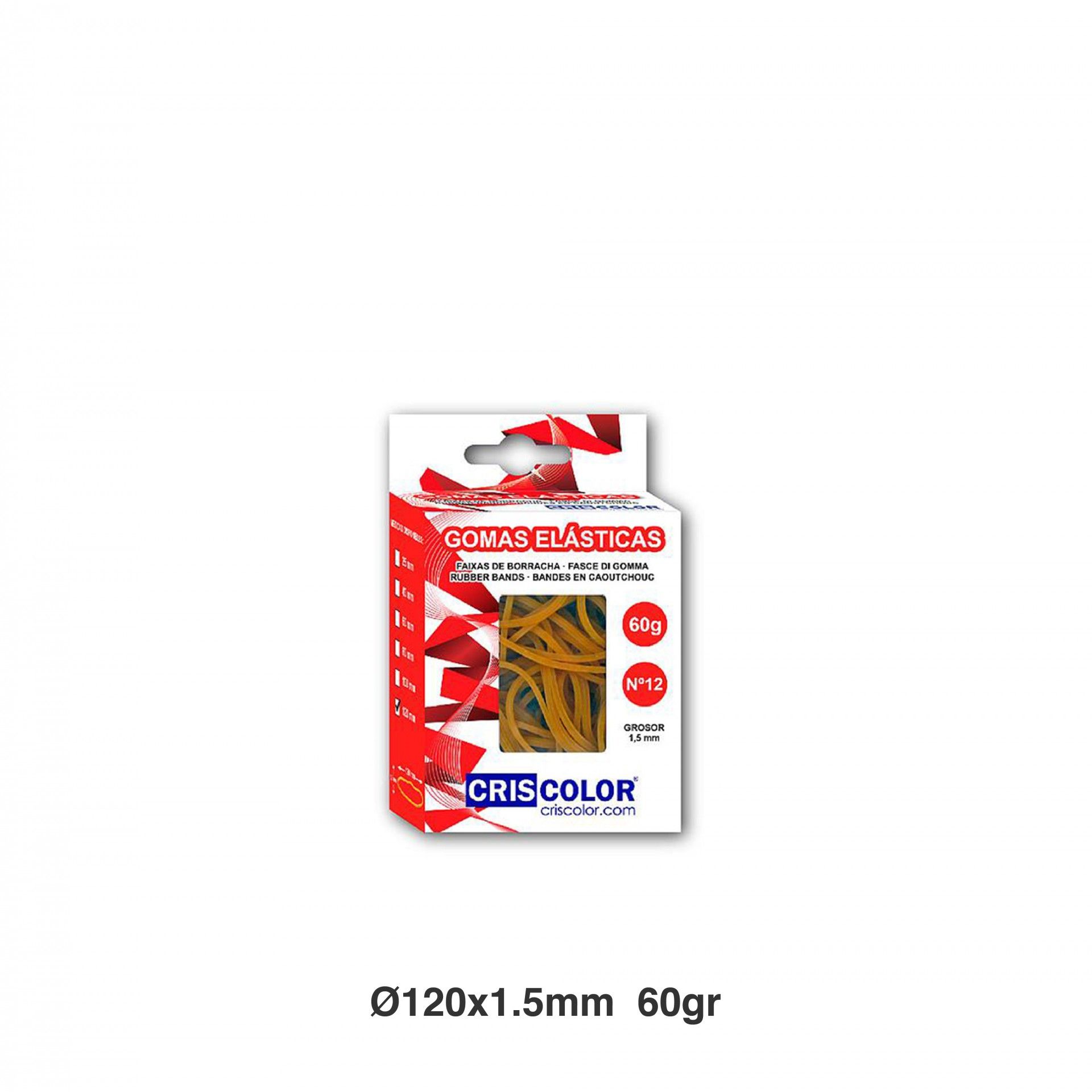 Caixa De Elásticos N.12 60gr 120X1.5mm