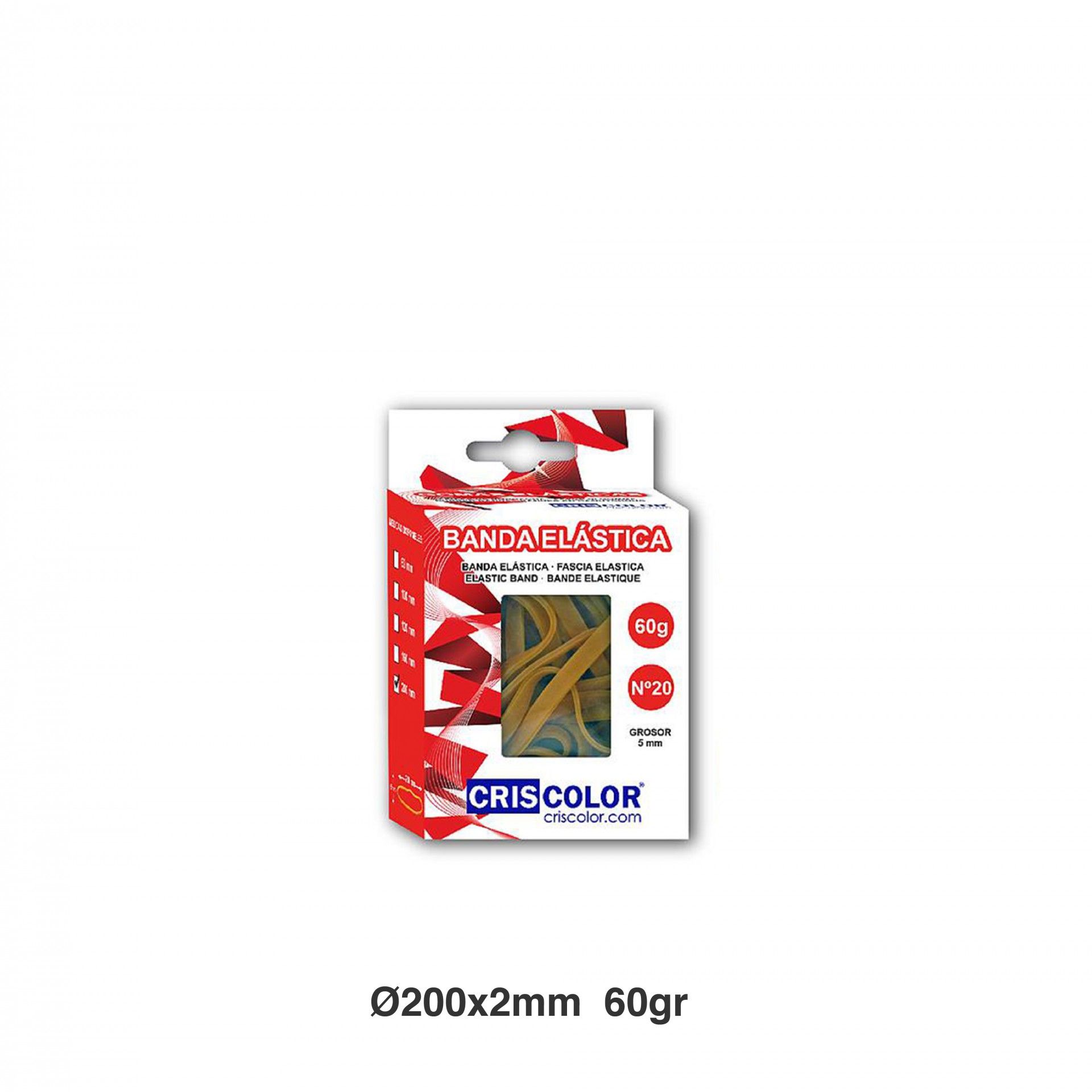 Caixa De Elásticos N.20 60gr 200X2mm