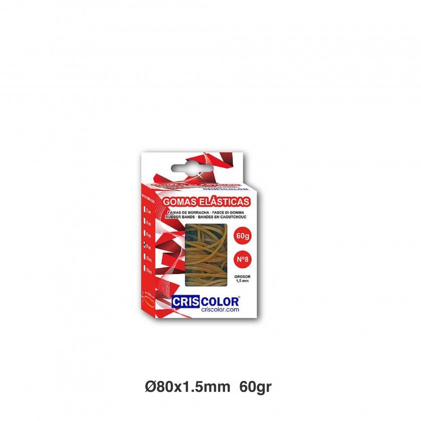 Caixa De Elásticos N.8 60gr 80X1.5mm Caixa De Elásticos N.8 60gr 80X1.5mm