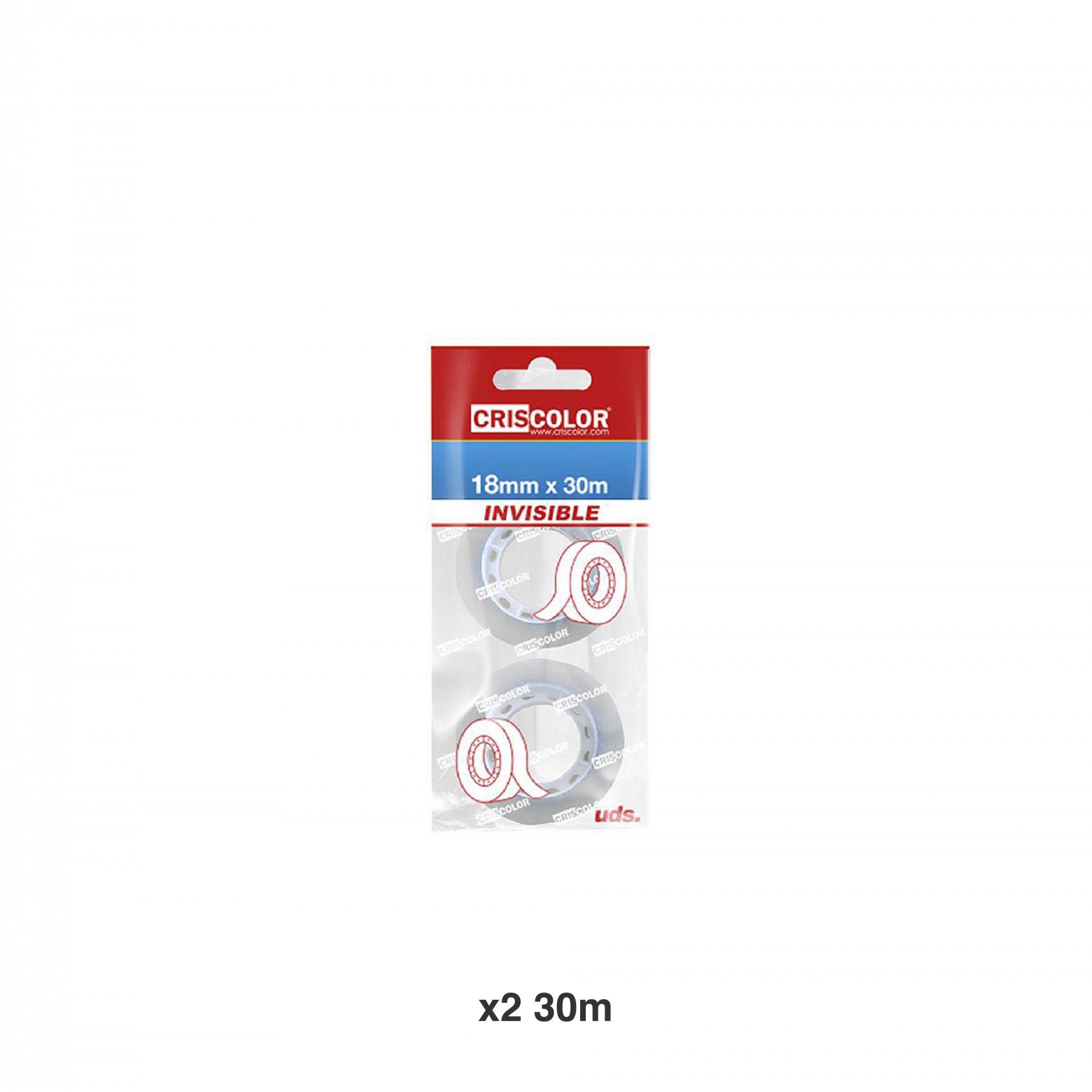Rolo De Fita Cola Invisível 18mmx30m Pack 2