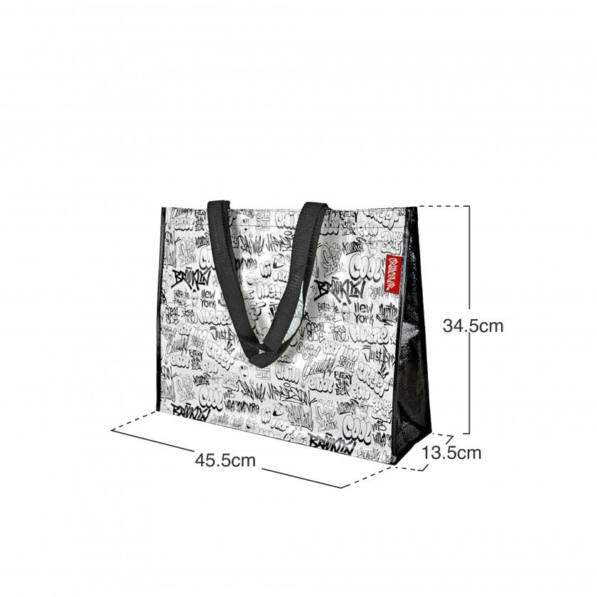 Saco Para Compras Ráfia Graffiti 34.5X13.5X45.5cm Saco Para Compras Ráfia Graffiti 34.5X13.5X45.5cm