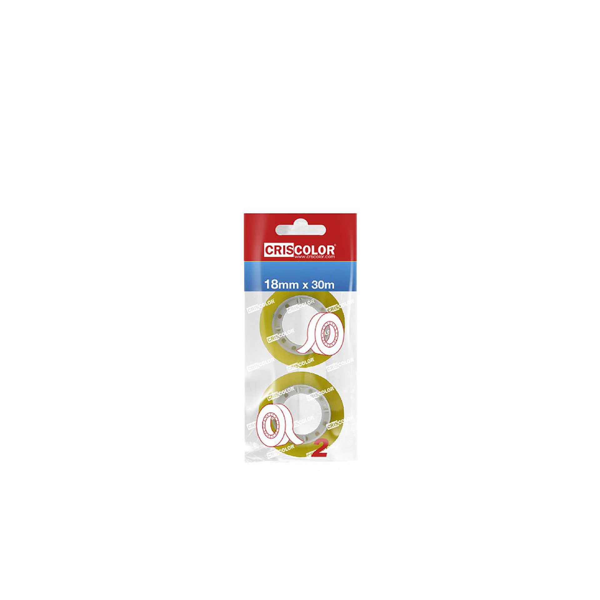 Rolo De Fita Cola Transparente 18mmX30m Pack 2
