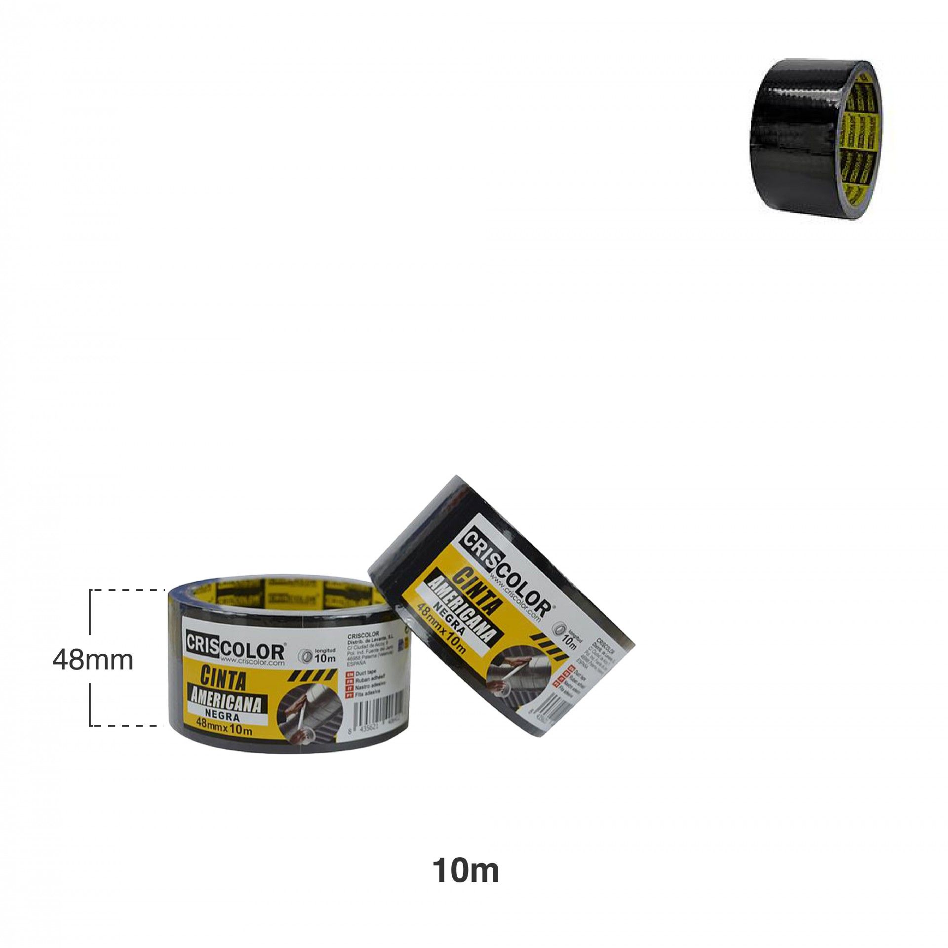 Fita Adesiva Americana Preto 48mmX10m