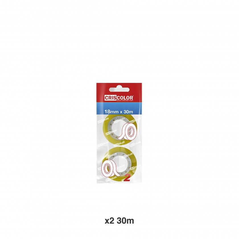 Rolo De Fita Cola Transparente 18mmX30m Pack 2 Rolo De Fita Cola Transparente 18mmX30m Pack 2