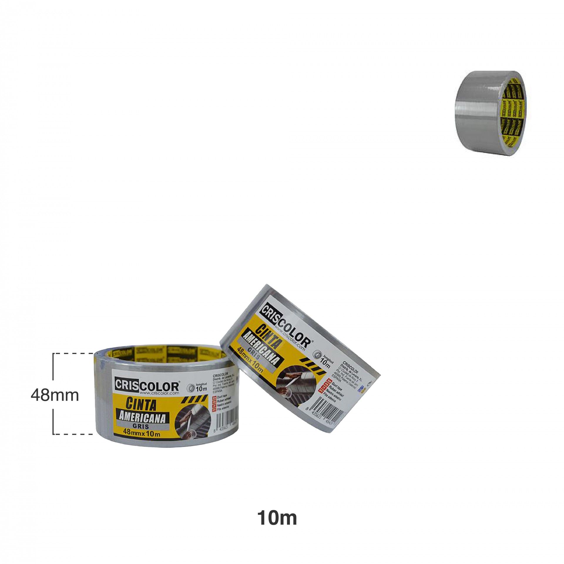Fita Adesiva Americana Cinza 48mmX10m