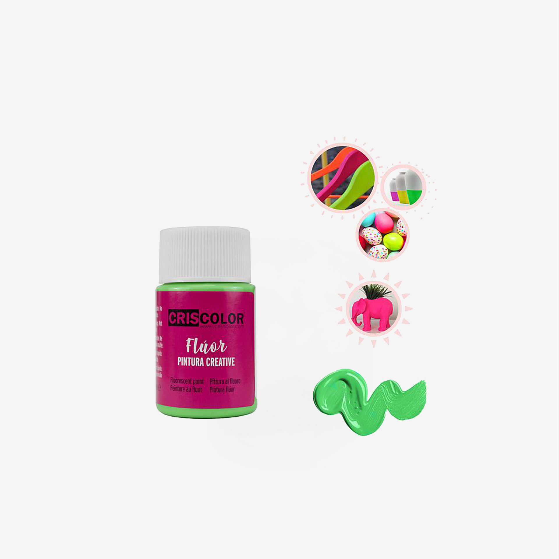 Frasco De Tinta Creative Verde Fluo 35ml