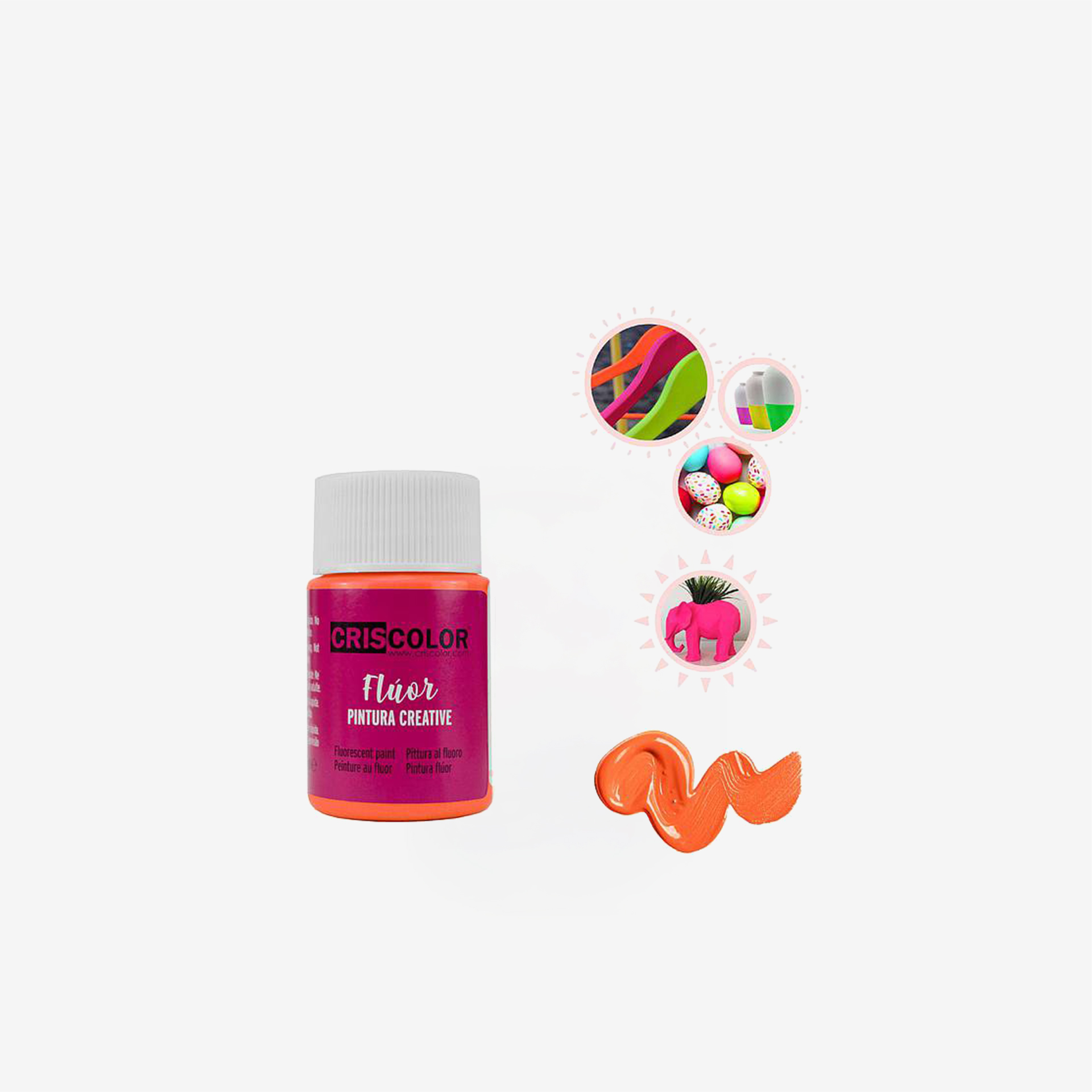 Frasco De Tinta Creative Laranja Fluo 35ml